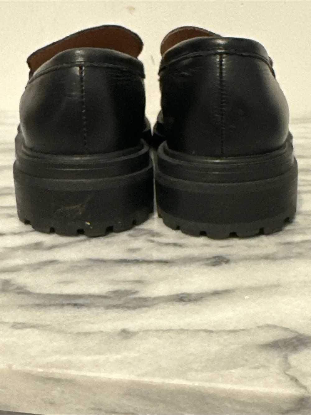 Madewell Classic Black Leather Penny Loafers for women